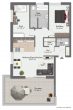 Stylische 3-Zimmer-Wohnung mit großer Terrasse und Garage in Forst - Grundrissskizze