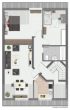 Vermietete 3-Zimmer-Dachgeschosswohnung mit Carport in Heidelsheim - Grundriss-Skizze