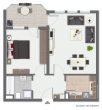 Mit 3D-Rundgang! Gemütliche 2-Zimmer-Wohnung mit Balkon und TG-Stellplatz in Bruchsal - Grundrissskizze